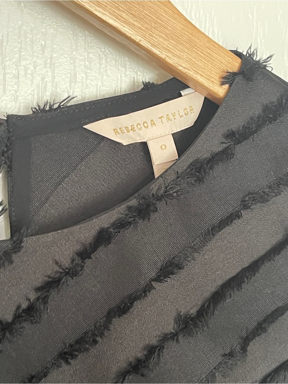 REBECCA TAYLOR Bias Lash Eyelash Tank Black Sleeveless Textured Stripe Tank Top - Picture 7 of 11
